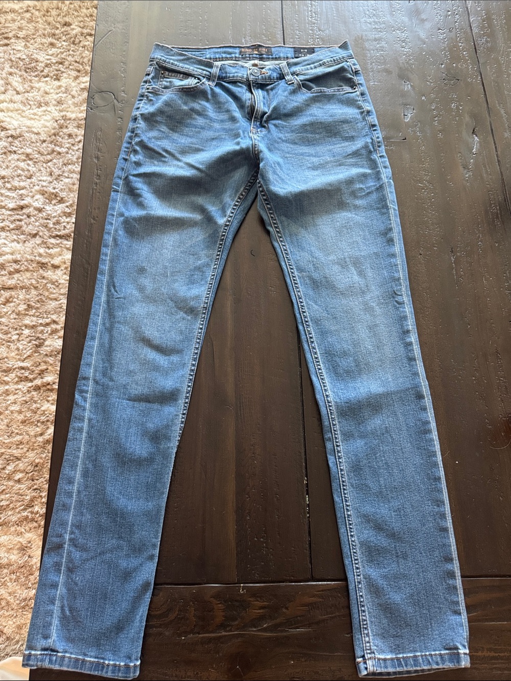 Ring of Fire Men's Skinny Jeans in Medium Blue